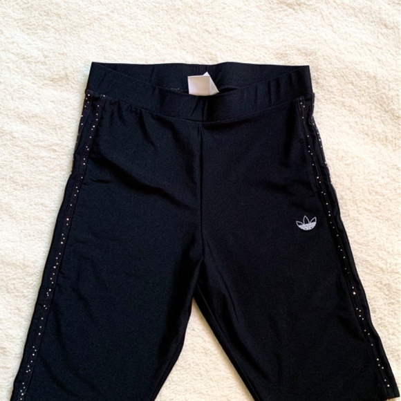 Adidas Originals Women’s 3-stripe Rhinestone Shorts, Embellished Y2k NWOT - Picture 3 of 4